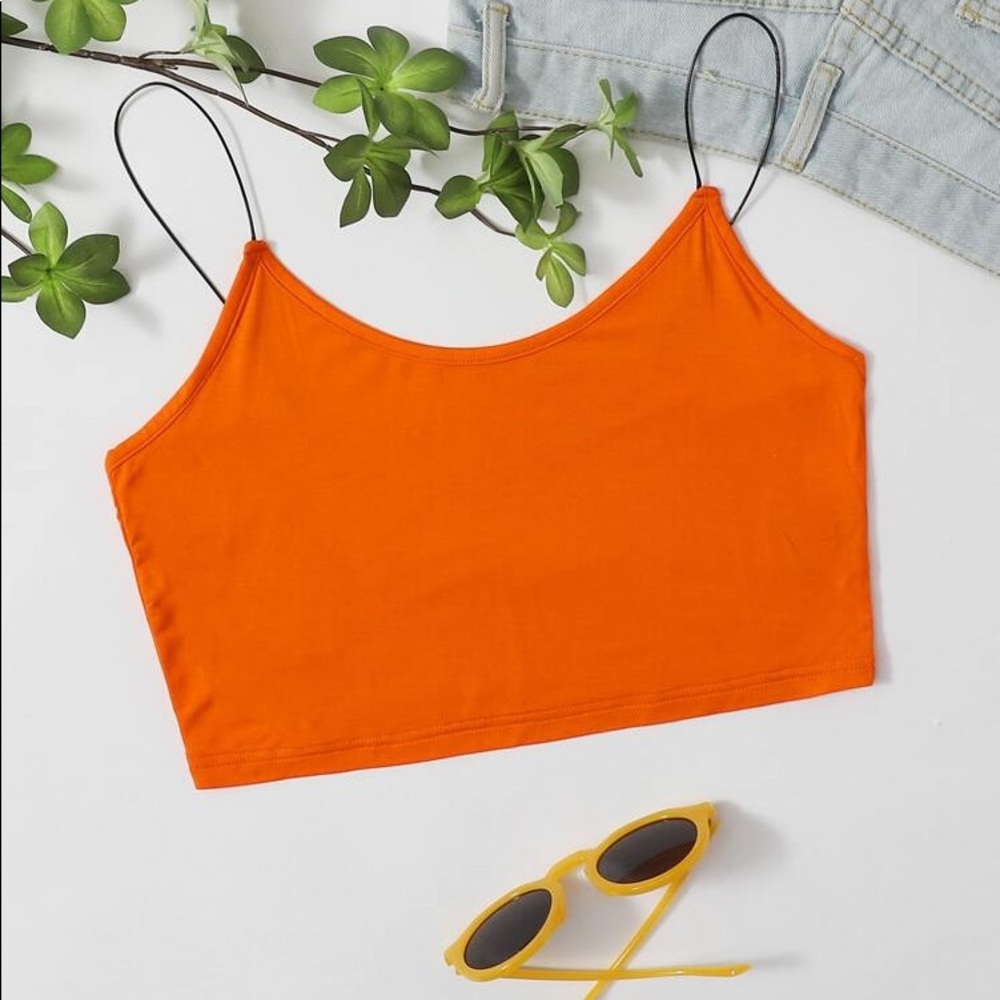 Cropped Cami Top...Bright Orange...Sz: XL (12)
